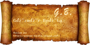 Gázmár Beáta névjegykártya