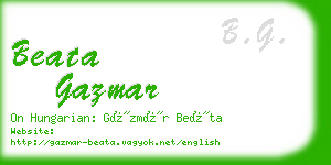 beata gazmar business card